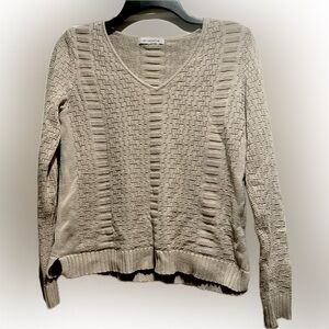 LIZ CLAIBORNE textured muted oatmeal beige aesthetic boxy sweater S